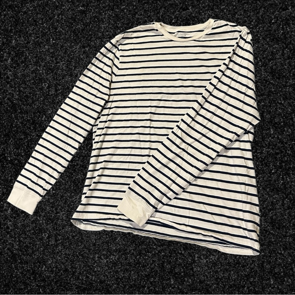 J. Crew Navy and White Striped Tee